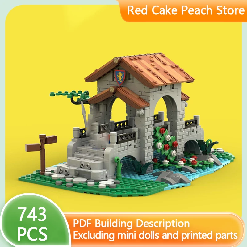 

Medieval Street View Model MOC Building Bricks Lion Castle Bridge Modular Technology Gifts Holiday Assemble Children Toys Suit