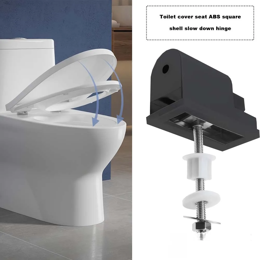 

Replacement Kit Silver white Toilet Seat Hinge ABS And Stainless Steel Soft-closing Mechanism Stable Strong Load-bearing