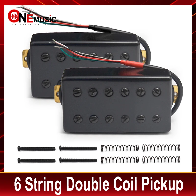 Double Coil 12 Hole Humbucker Pickup for LP Electric Guitar Black