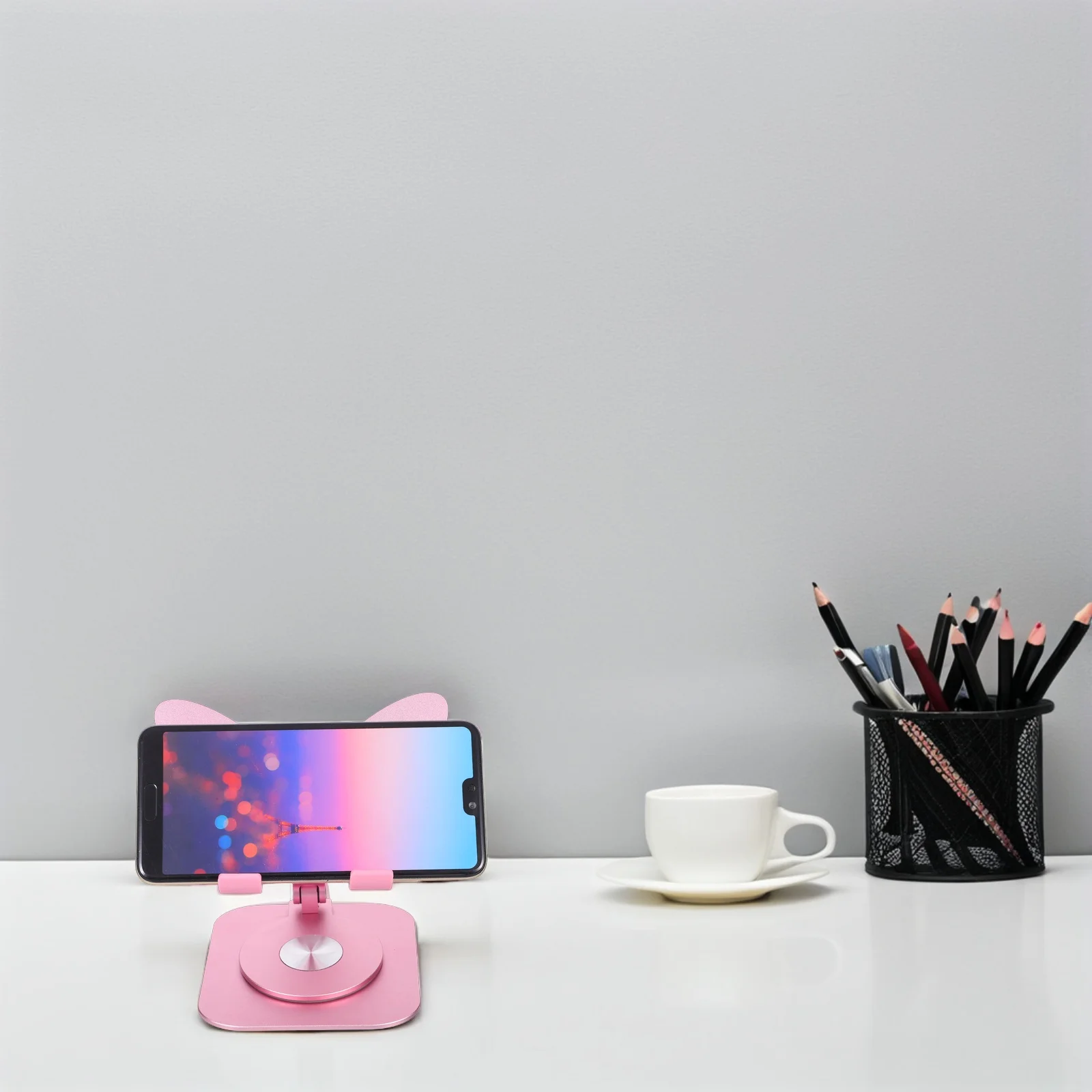 Adjustable Mobile Phone Holder Desk Stand with Rotating Foldable Design for Various Brands Stable Portable Hands for Recording