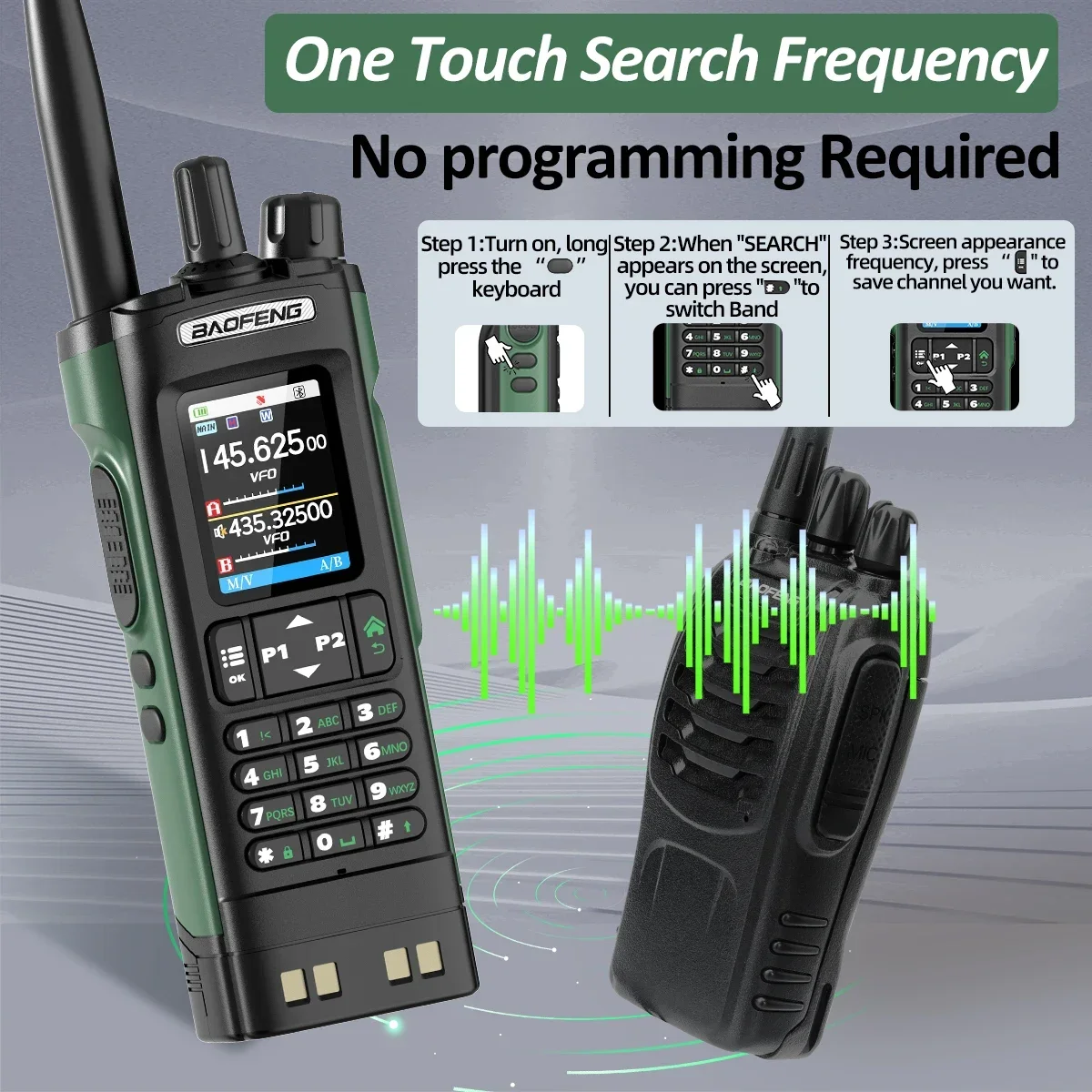 BAOFENG UV-32 Walkie Talkie GPS Multi Band 10W Bluetooth Wireless Programming Copy Frequency 1000CH Long Range Ham Two Way Radio