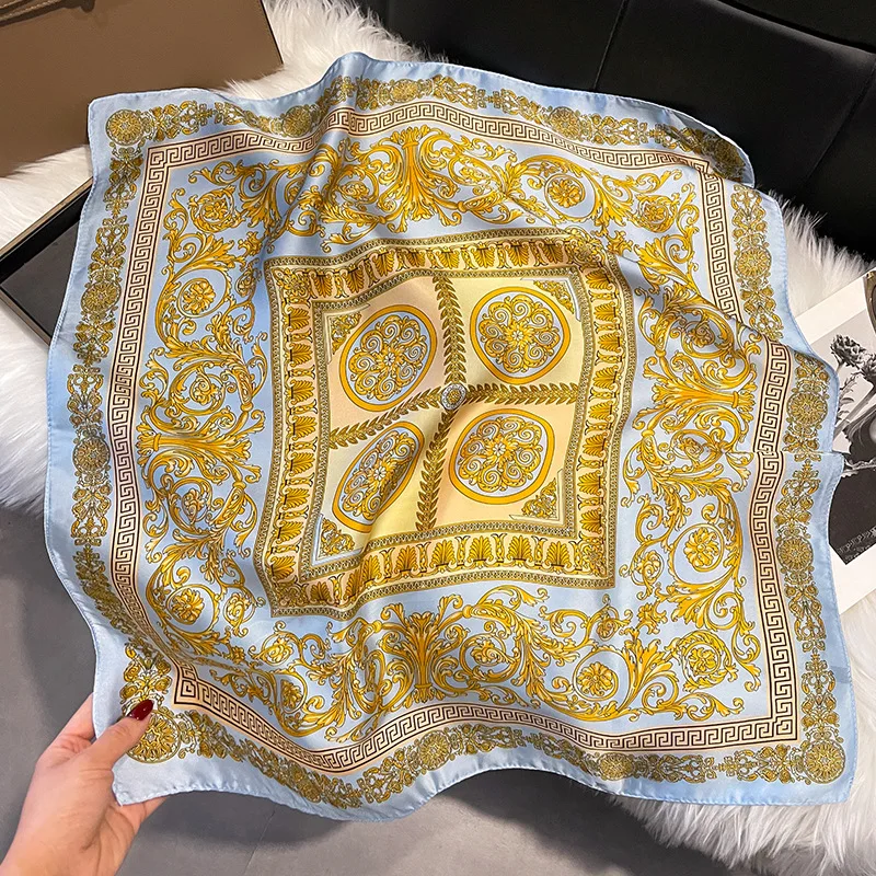 Luxury Design Elegant Grand Foulard Femme 70X70cm Printed Women's Square Scarf Multi‑functional Women's Silk Scarf XSSJJ02