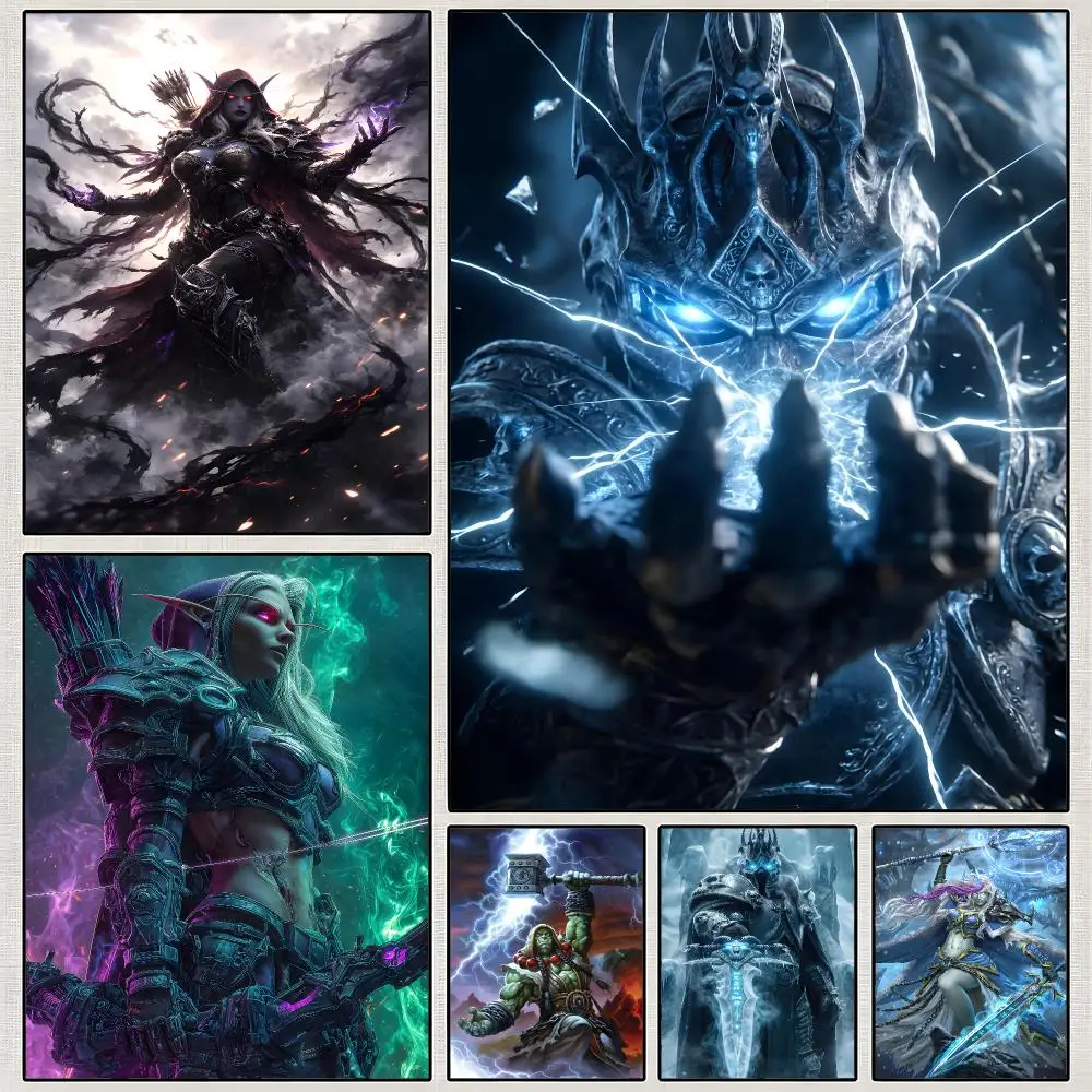 Spiel W-World of W-Warcraft Azeroth Horde Poster PP Wandkunstdruck Abnehmbar Wasserbeständig Heimdekoration Für Schlafzimmer Apartment Geschenk