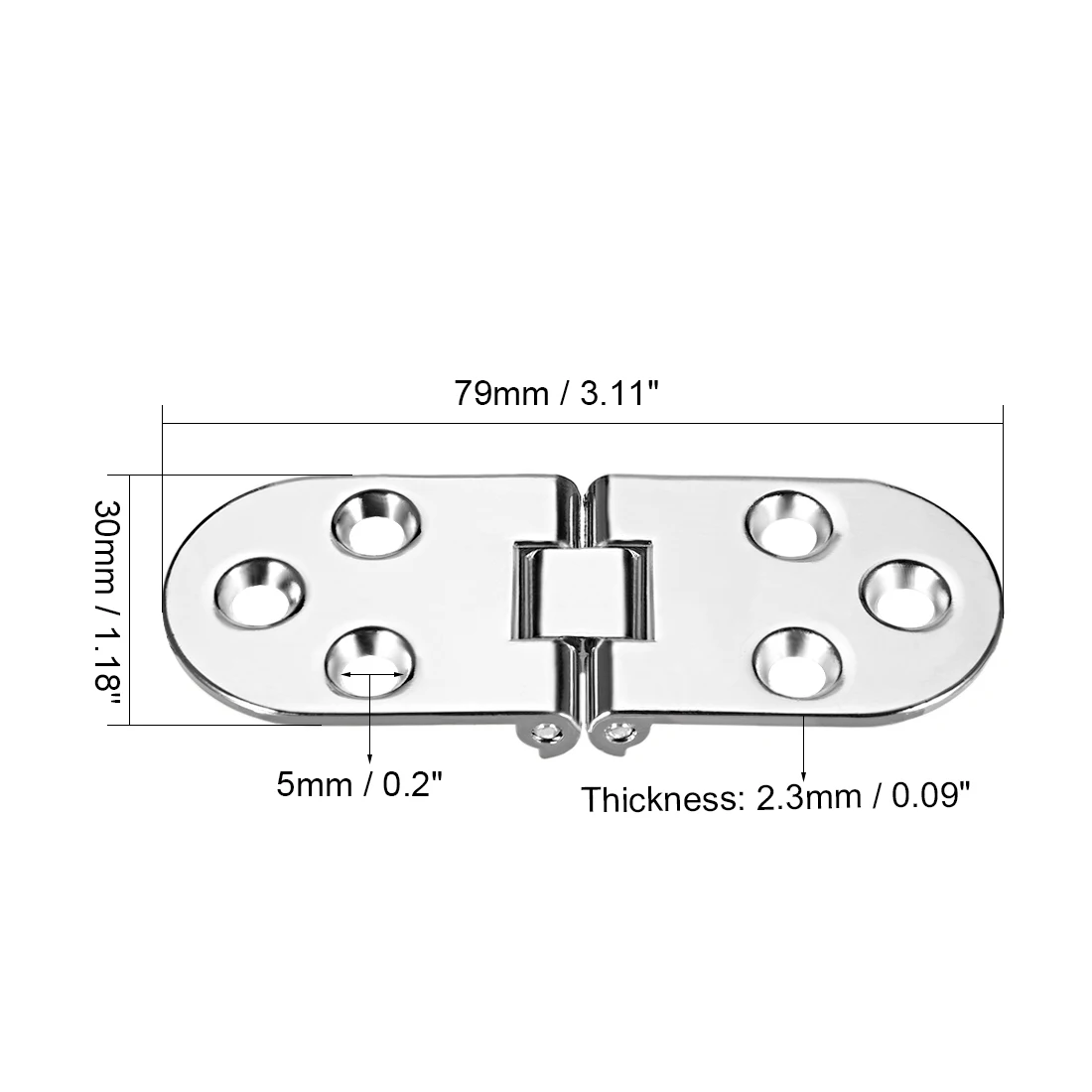 Uxcell 1-6Pcs Folding Table Hinges Sewing Machine Table Folding Flip Hinge Zinc Alloy Chrome Plating Finish