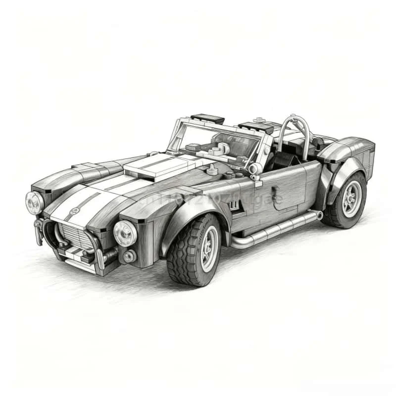 

2025 New Cobra sports car building block model assembly technology building block series toys children adult Christmas gifts