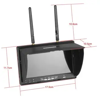 FPVKING LCD5802D 5802 5.8G 40通道 7吋 FPV 顯示器,附 DVR 內建電池,適用於 FPV 多旋翼飛行器/遙控四軸飛行器 10 最佳銷售 監控第一人稱視角 - №2