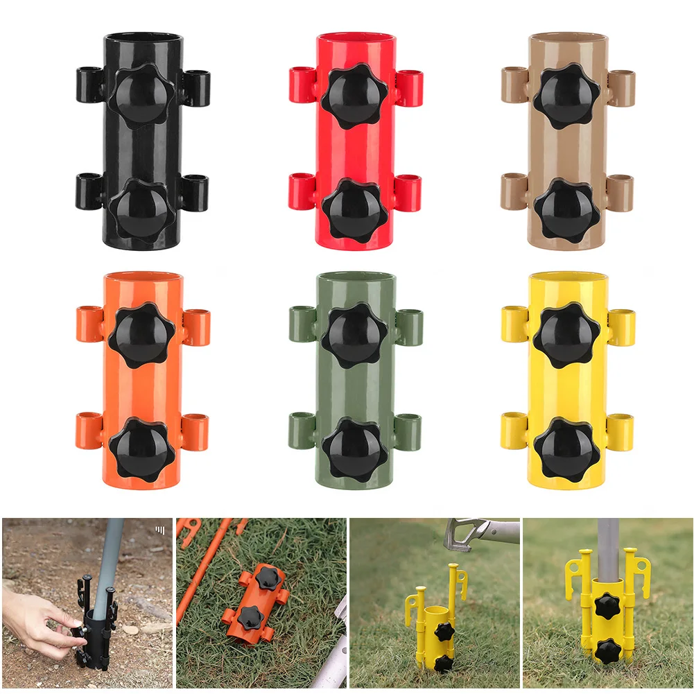 Tent Canopy Holder Adjustable Camping Awning Rod Holder Stainless Steel Umbrella Pole Fixed Stand for Hiking Fishing Accessories