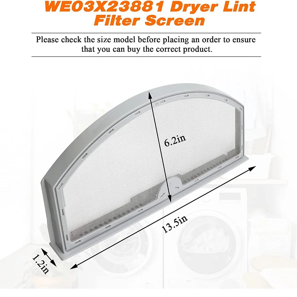 WE03X23881 Ekran filtra kłaczków suszarki kompatybilny z suszarkami GE Hotpoint AP6031713 PS11763056 PD00036025 WE03X238814476390