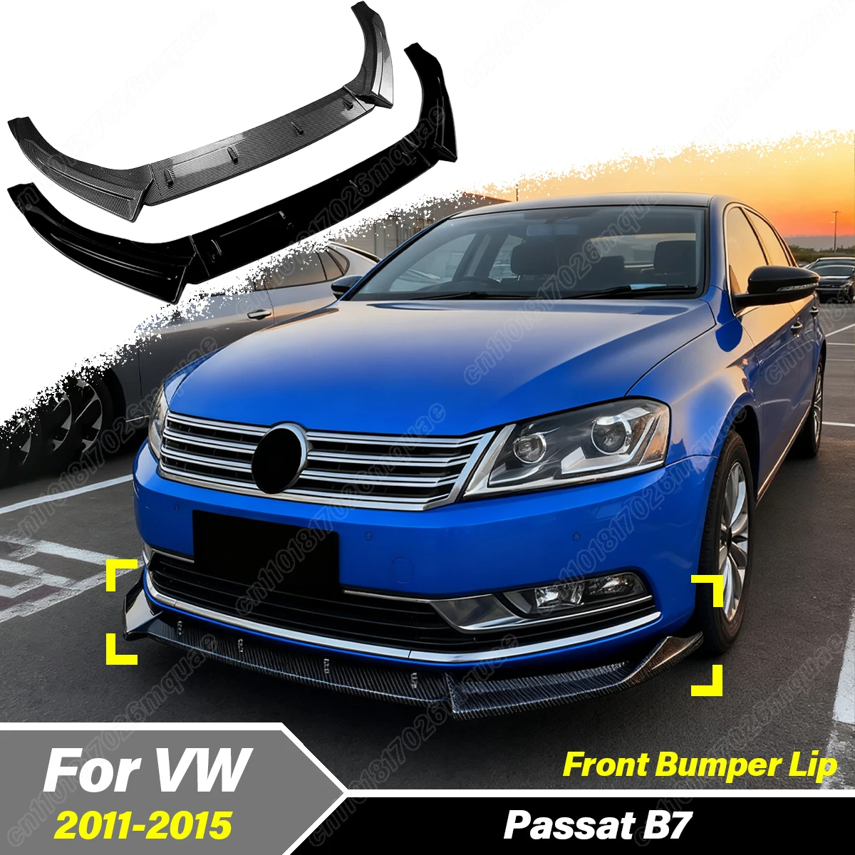 

For Volkswagen Passat B7 2011 2012 2013 2014 2015 Automobile Front Bumper Lower Lip Protective Cover Decoration Accessories Kit