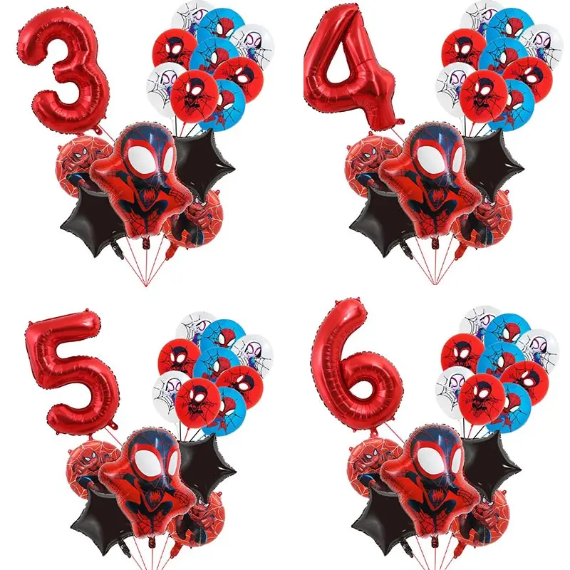 Spidey And Friends Birthday Party Decoration Kids Spidey Theme Tableware Set Plates Balloons Deco Happy Banner Supplies For Boy