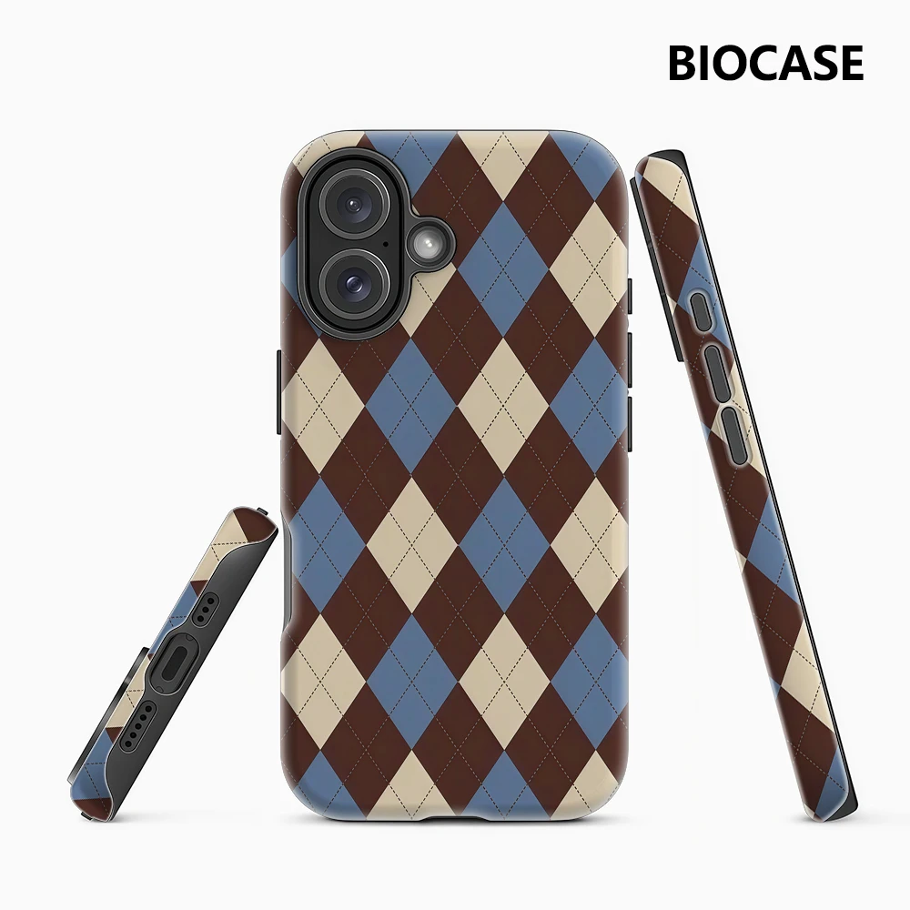 Vintage Diamond Plaid IPhone 17 Must-Haves Handyhülle für IPhone 17 16 15 14 13 12 Pro Max Plus Doppelschichtige Rückseite
