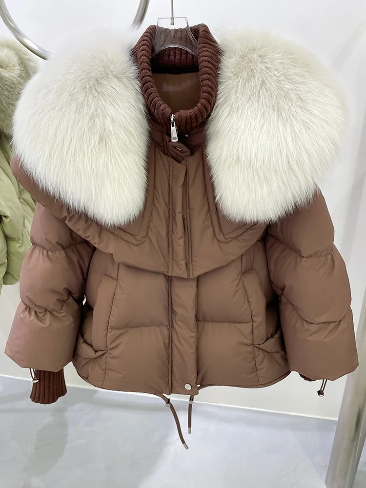 

Fashion New Winter 90% Goose Down Jacket Puffer Jacket Real Fox Fur Collar Thick Women Warm Coat Luxury Outwear Female