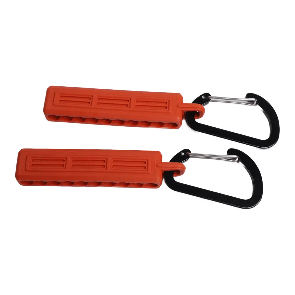 6PCS Rubber Bit Holder with 10 Storage Holes and Carabiner Clip for Organized Carrying and Protection of Hex Shank Bits