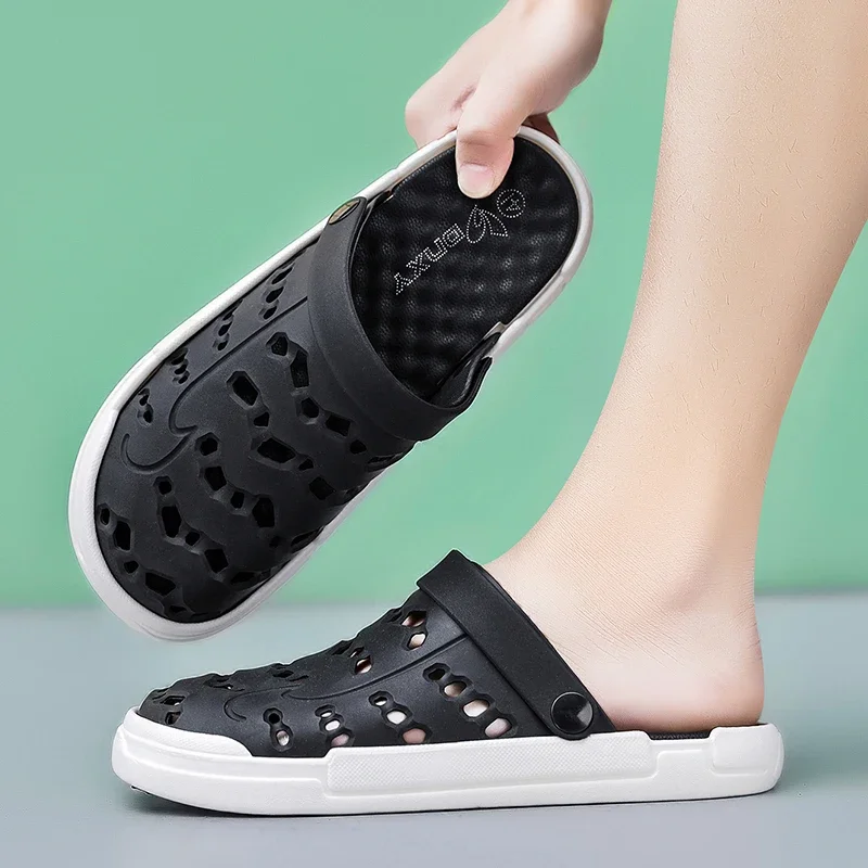 Low Key Daily Matching Men Summer Slippers Non Slip Plain Outline Simple Collocation for Ordinary Daily Casual Outdoor Walking