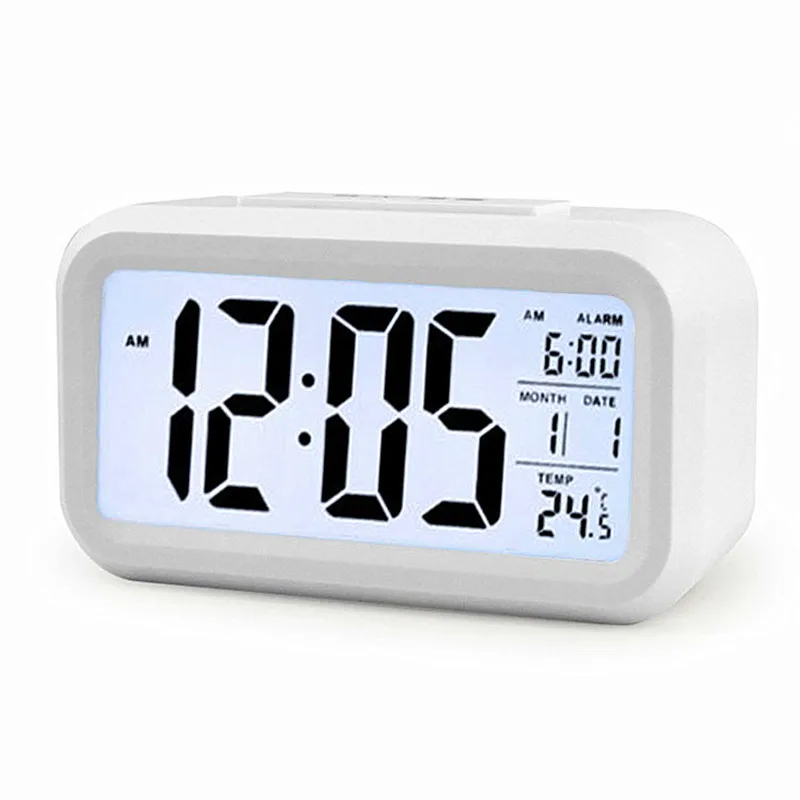 Large LED Backlight Display Clock Digital Alarm Clock Electronic Clock Temperature For Home Office Travel Desktop Decor Clock