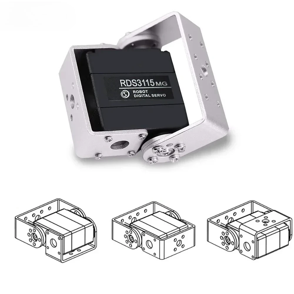1/2/4 Uds RDS3115 15KG Robot Servo Digital 180/270 °   Servomotor de engranaje de Metal de eje de doble eje para brazo robótico de avión de barco de coche RC