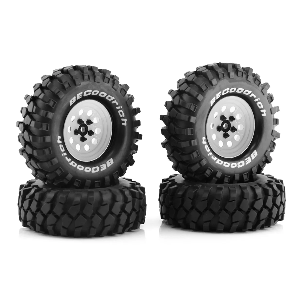 

4Pcs Metal 110mm Beadlock Deep Dish Wheel Tire Set for /10 Short Course Truck ARRMA SENTON 10 Round Holes,