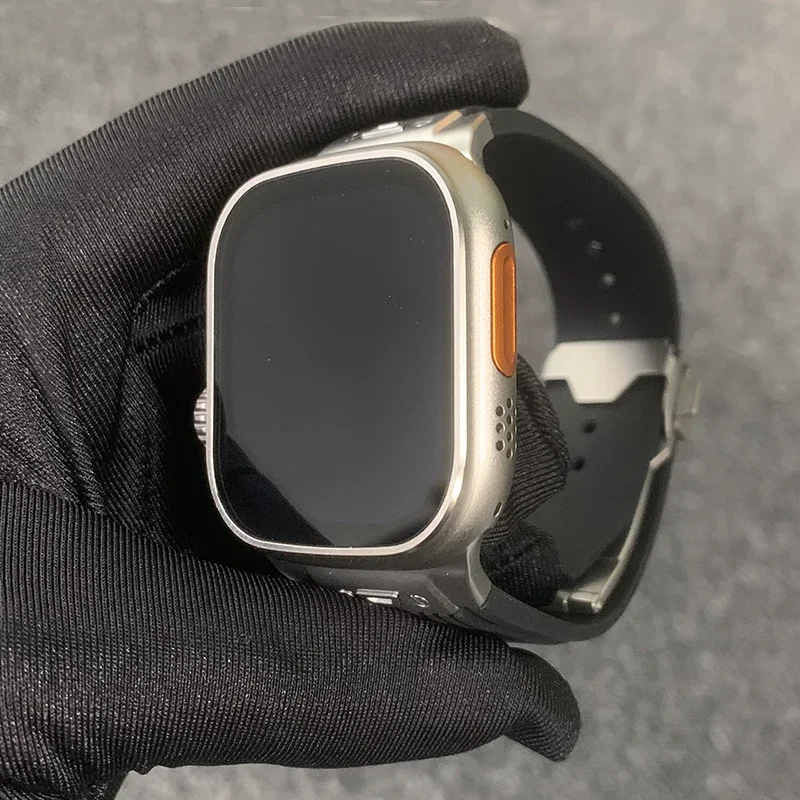 Cinturino sportivo da uomo in gomma per Apple Watch Ultra 2 Band 49mm 45mm 44 42mm cinturino in Silicone per iWatch Series 9 8 7 se 6 5 4 Correa