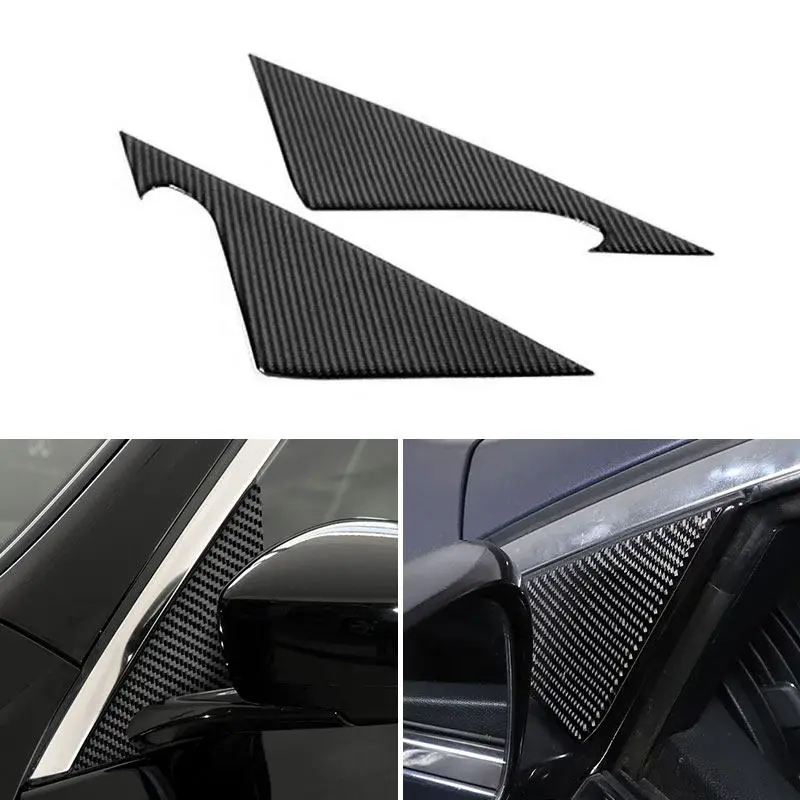 

For Infiniti G25 G35 G37 2007-2013 2pcs Car Soft Carbon Fiber Rearview Mirror Side Triangle Cover Stickers Accessories Trim