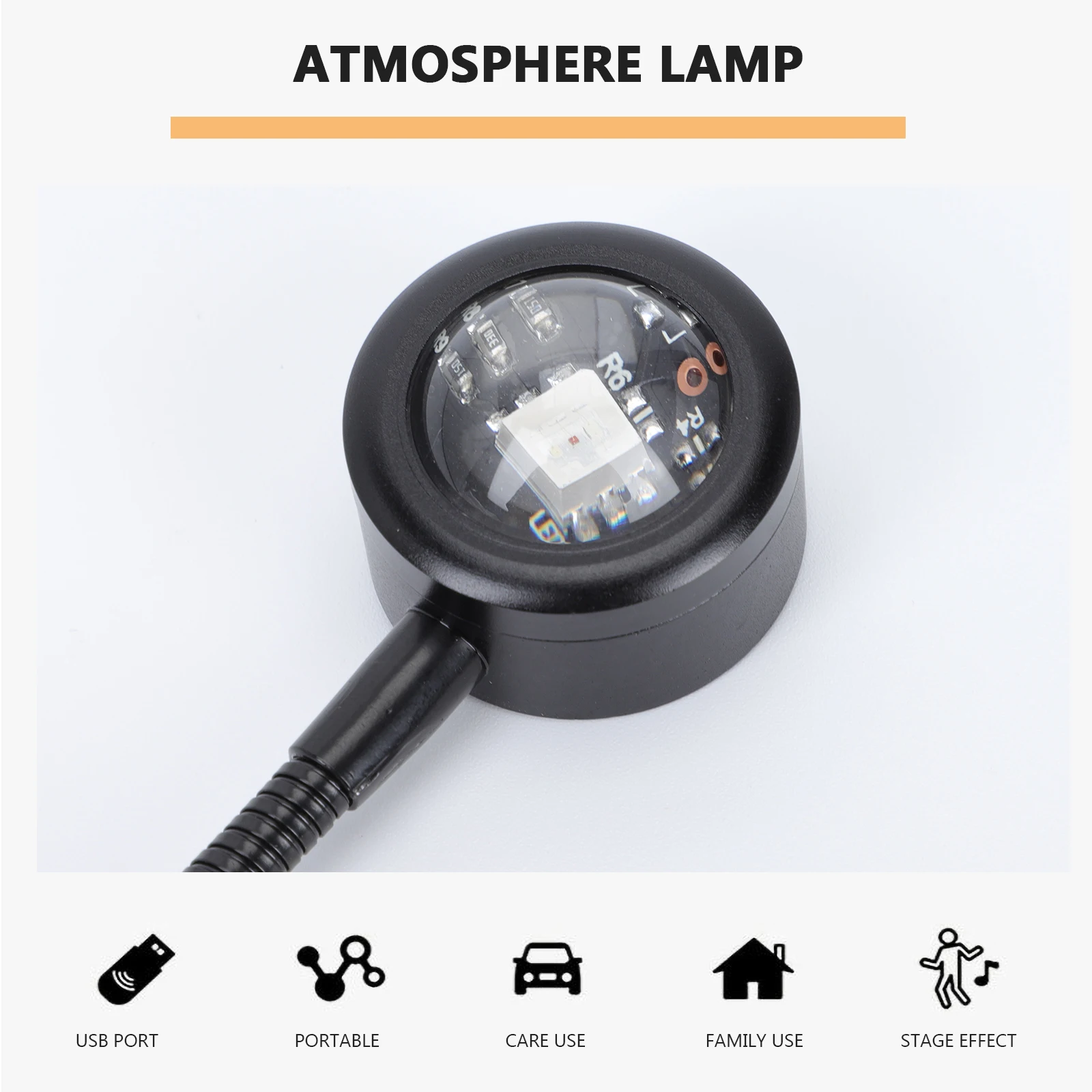 

1Pcs USB Projection Lamp Compact Creative Atmosphere Light for Room Decor Indoor Scene Lighting Design