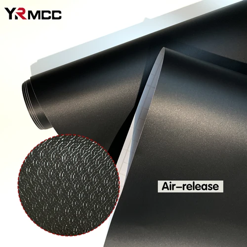 Imagen 2 del producto Pegatinas de vinilo negro mate para coche, envoltura de ajuste automático, pegatinas impermeables para cascos de motocicleta, película para carrocería de coche, accesorios de vinilo para vehículos