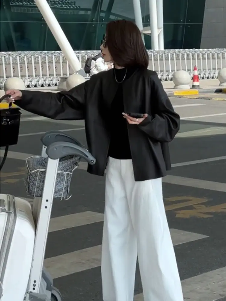 ゆったりとしたカジュアルなブラレザー ジャケット 韓国風 スプリング ファッション レディース オーバーウェア 小さいサイズ 超キュートなトップス