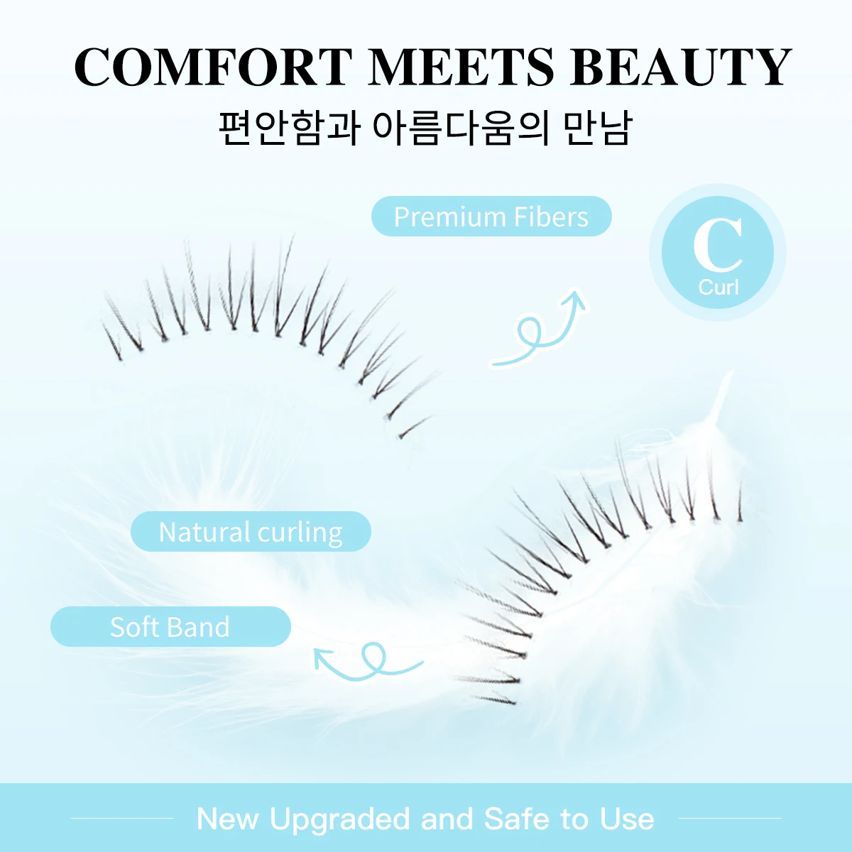 5 pares w41 cílios postiços finos macios cluster cílios naturais grossos dos desenhos animados cílios claro banda estilo coreano anime maquiagem