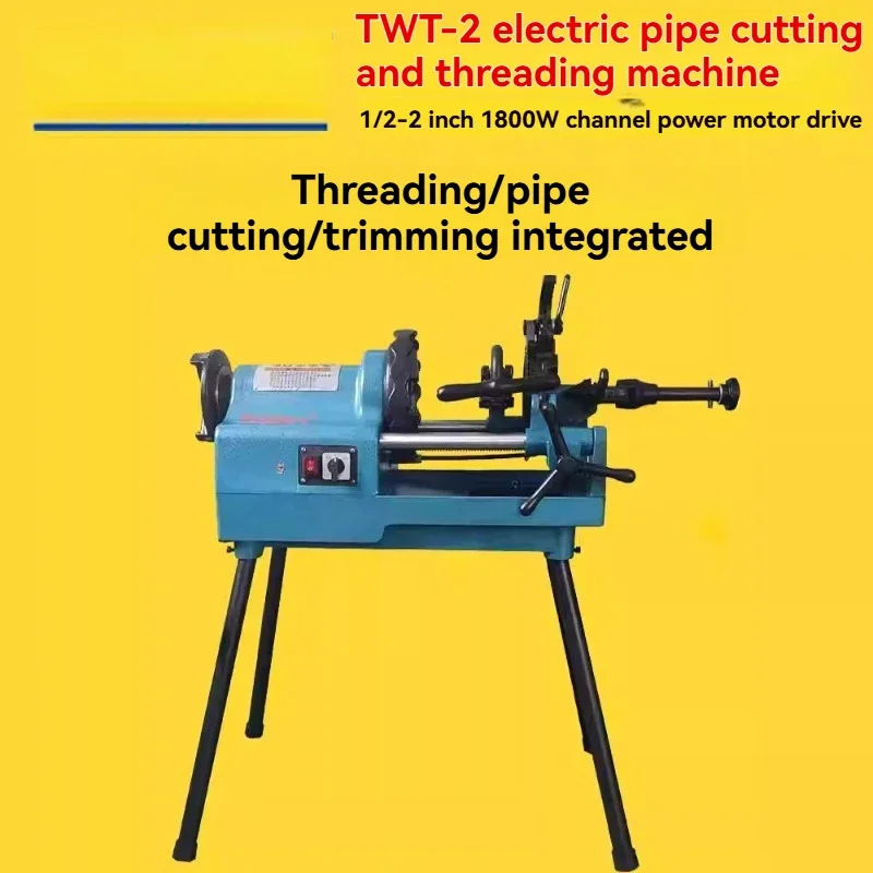 NF 1/2 To 2 Inch Electric Pipe Threading Machine, 1/2  2 Inch Conduit Threader with Manual Die Head for Gas Pipeline and Iron Pi