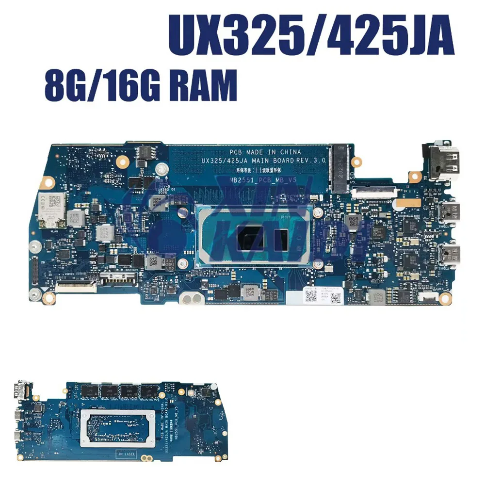 For ASUS UX425JA RX425JA U3700JA BX325JA RX325JA BX425JA Laptop Motherboard UX325JA I5 I7 ZenBook U4700JA 100% Tested OK