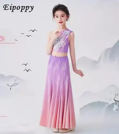 ชุดใส่ออกกำลังกายสำหรับเด็กผู้หญิงชุดสำหรับการแสดงเต้นรำชุดสอบศิลปะ