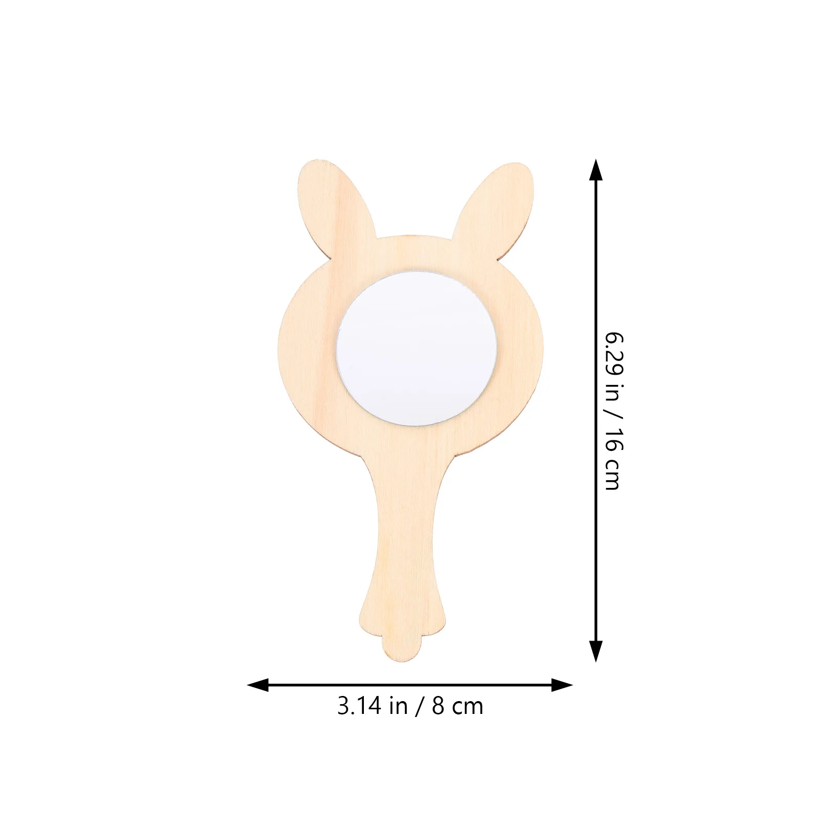 10 stuks houten handspiegels onvoltooide doe-het-zelf-benodigdheden decoratieve minispiegel voor kinderen en volwassenen kinderspiegel