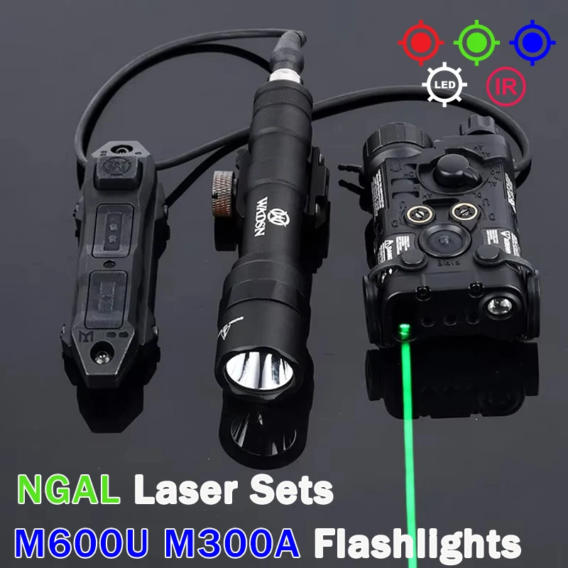 

Tactical NGAL Red Green Blue IR Sight Tactical M600U M300A Flashlight White Light Dual Function Pressure Switch Fit 20mm Rail