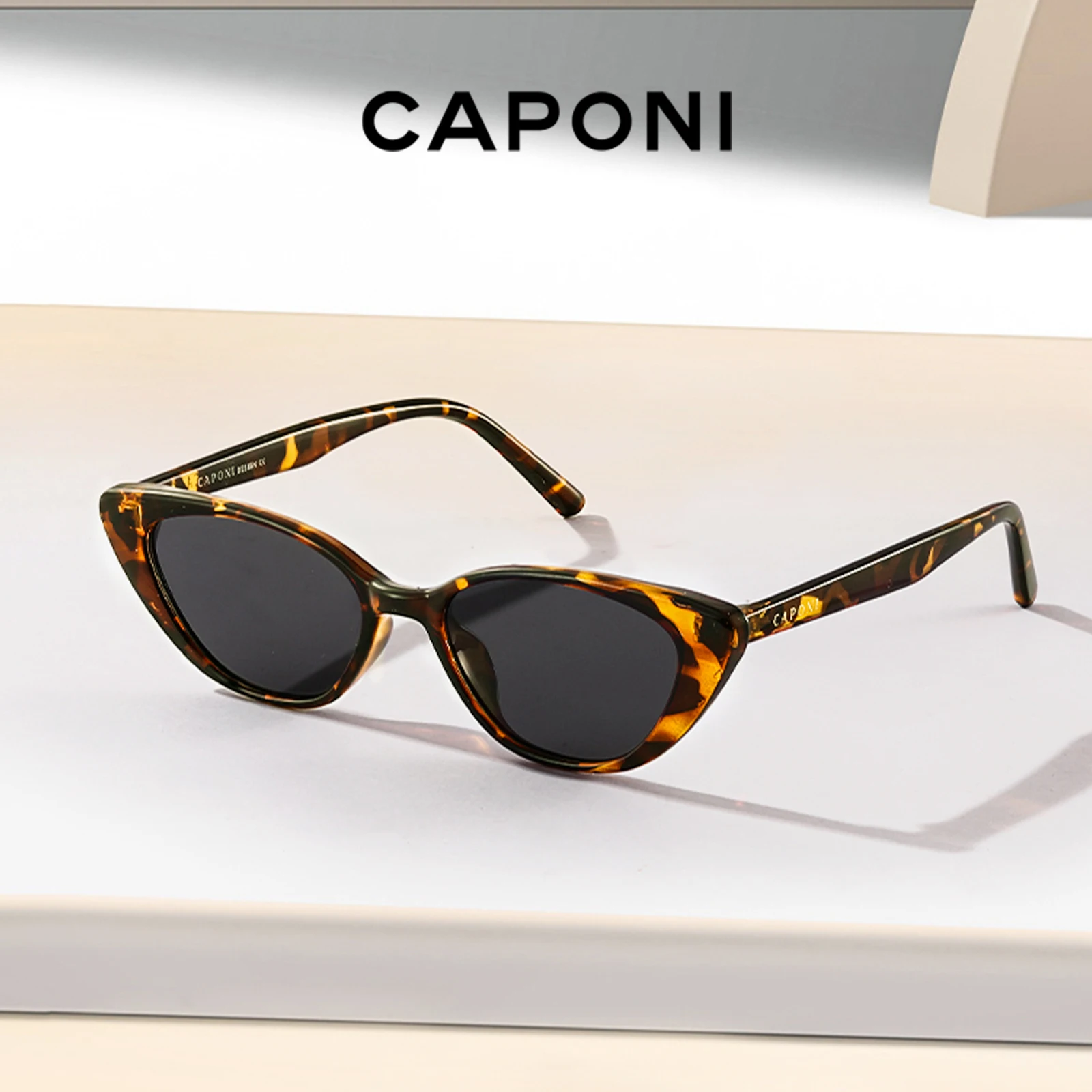 

CAPONI Cat Eye Trend Women Sunglasses Tortoiseshell Polarized Anti-reflective Anti-glare Sun Glasses Female Fashionable CP2227