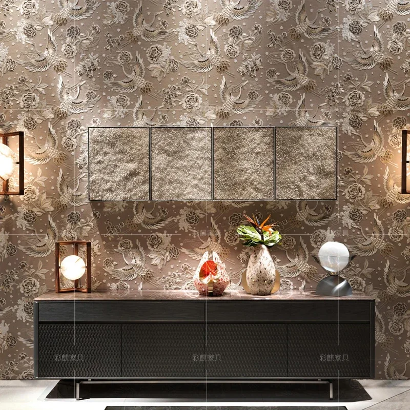 

XX Italian TV Cabinet Coffee Table Combination Hong Kong Style Simple Marble Countertop TV Cabinet Living Room Furniture