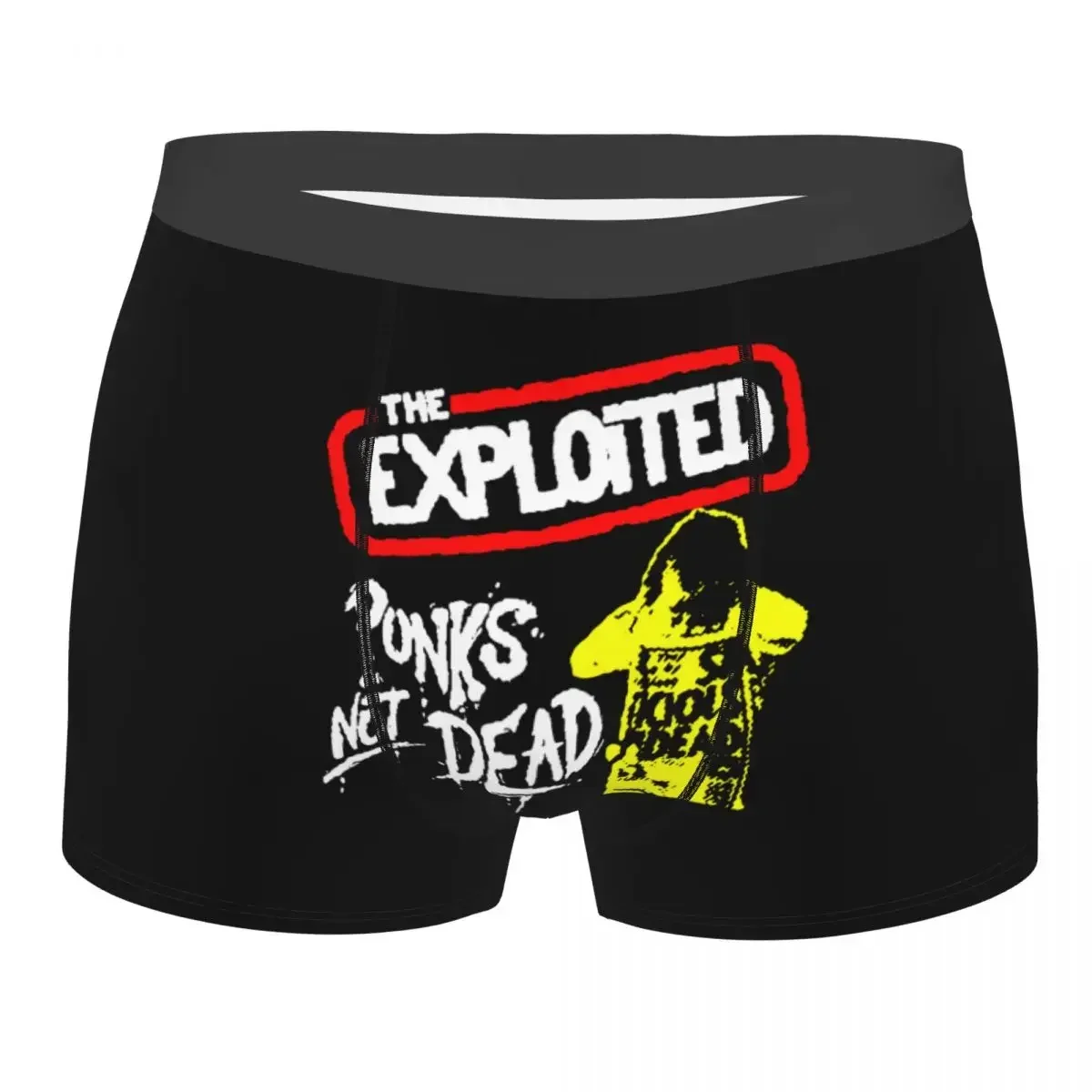 Men's Punks Not Dead The Exploited Underwear Sexy Boxer Shorts Panties Homme Mid Waist Underpants S-XXL