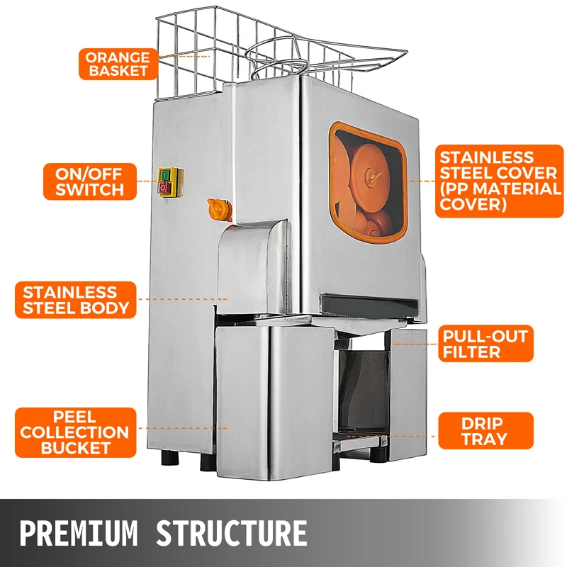 Electric Commercial Juicer, Fully Automatic Pomegranate Press, Residual Juice Separation, Fresh Orange Press