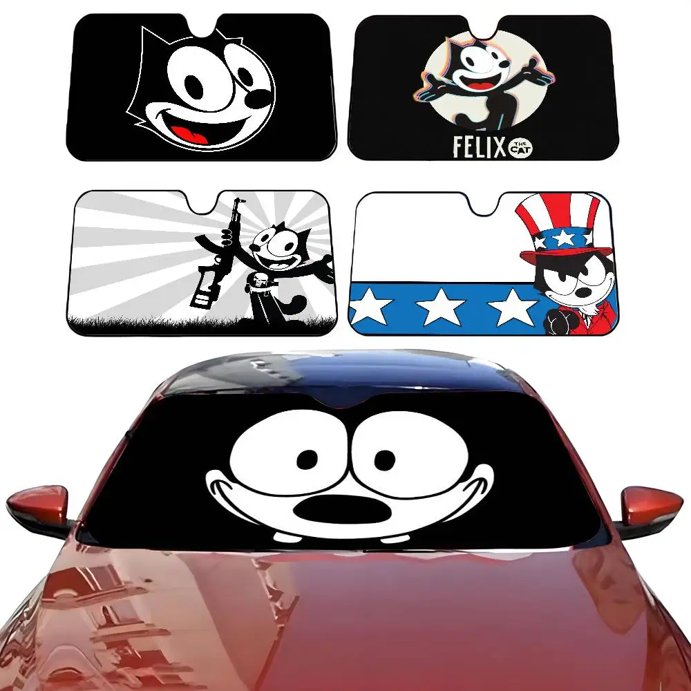 

Забавный мультяшный F-Felix, милый C-Cat, автомобильный солнцезащитный козырек, лобовое стекло, защита от ультрафиолета, передний солнцезащитный козырек для салона автомобиля