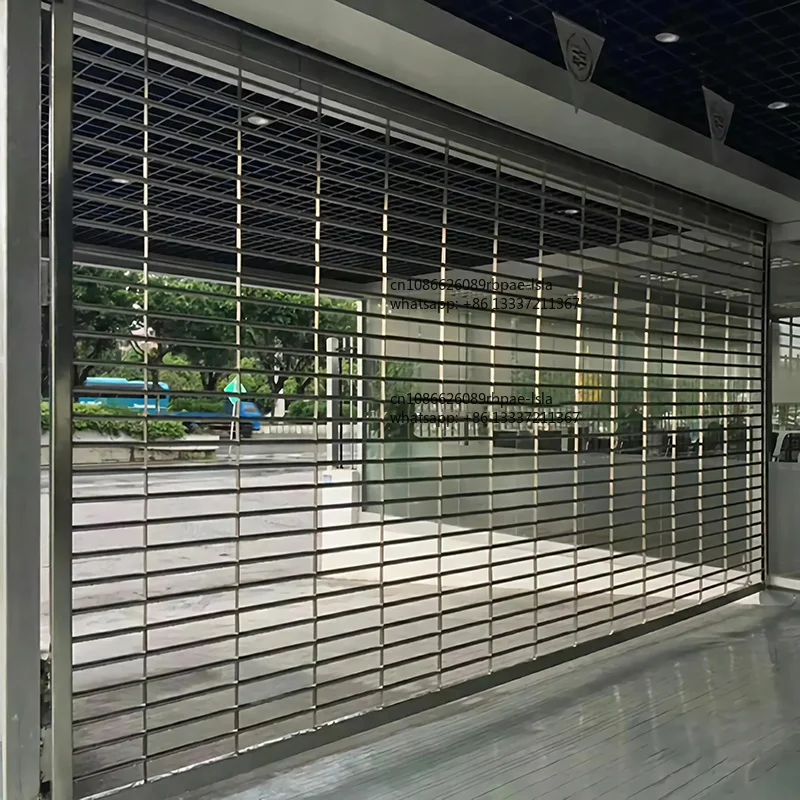 Industrial Commercial Mesh With Motor Roll up Stainless Steel Security Roller Shutter Doors for Store