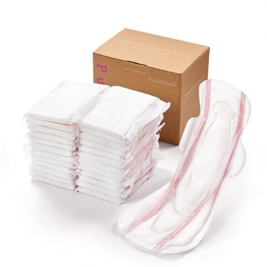 

PurComfy 24 Count P tpartum Pa wit Wings, Lar Maximum orncy tpartum Maternity Pa Ultra Soft eavy Flow cure Leak Protection Afte