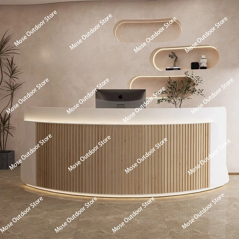 

For the company's front desk custom bar counter baking paint reception desk beauty salon checkout page simple