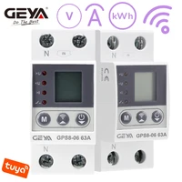 GEYA GPS8-06 Wifi KWH interruptor de medición dispositivo de protección de corriente/voltaje con función de medición 32A 40A 63A 80A 220V pantalla LCD