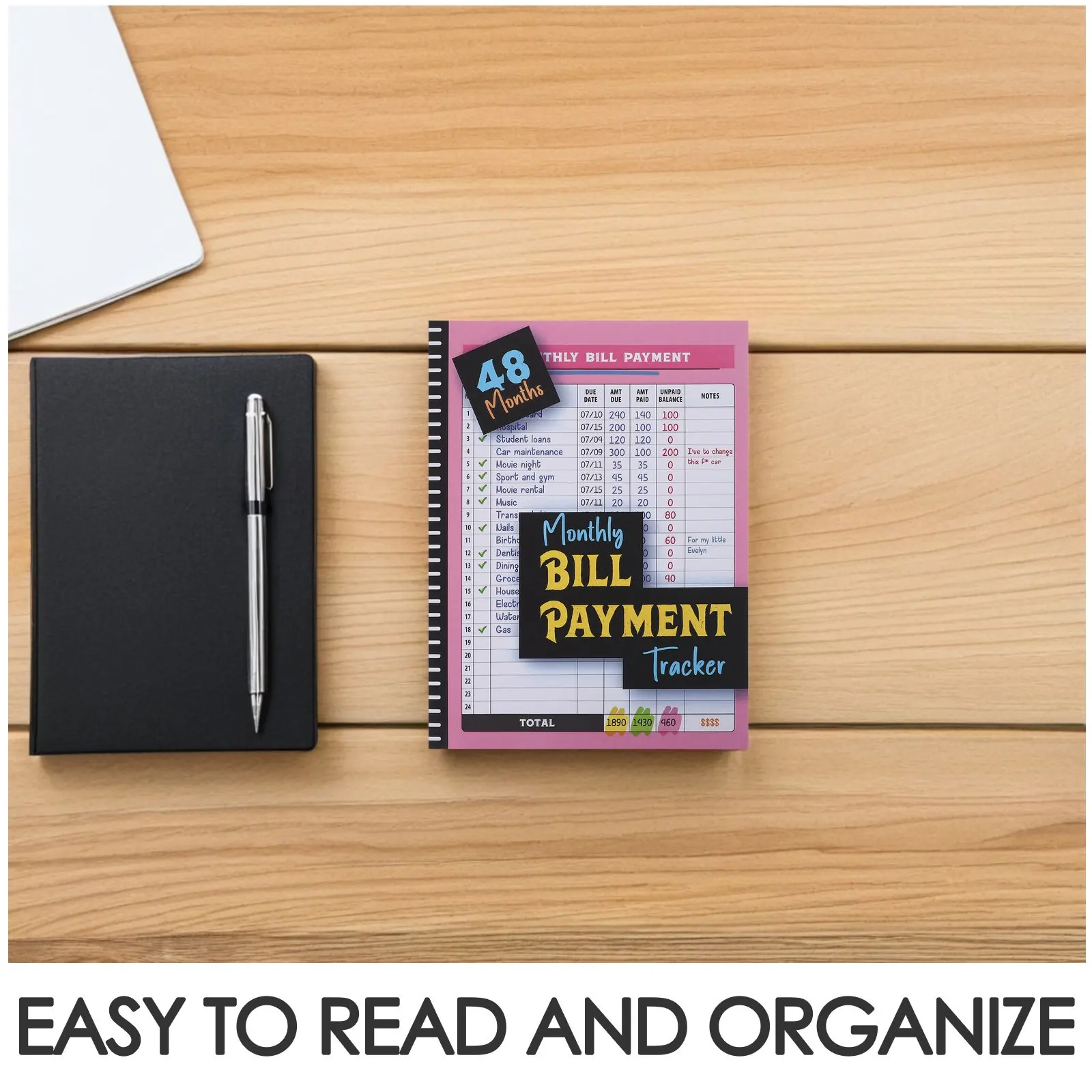 Bill Record Book for Accounting 1 Piece Professional Grade Ledger Journal for Daily Expense Income Tracking Finance Organizer - view 6