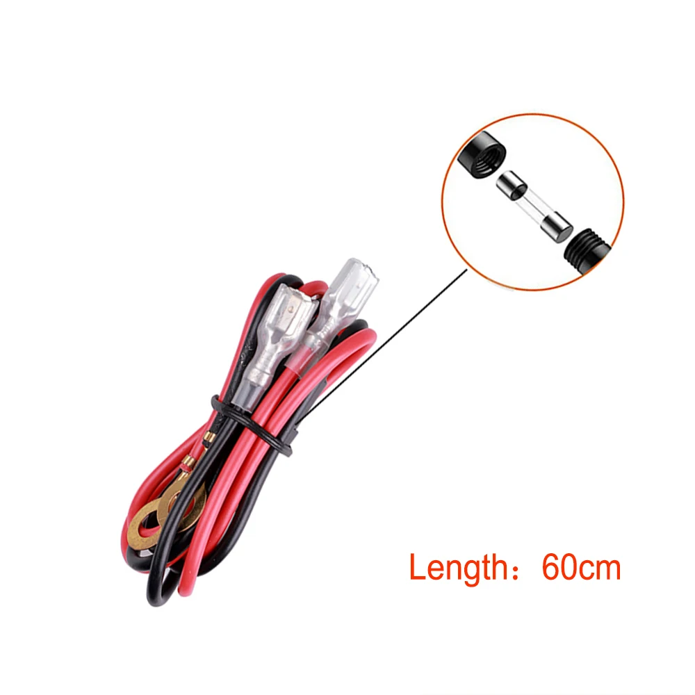 60cm Wire with 10A fuse for car PD charger Socket QC3.0 Fast charging Adapter Dual USB Motorcycles Phone charger 12V-24V