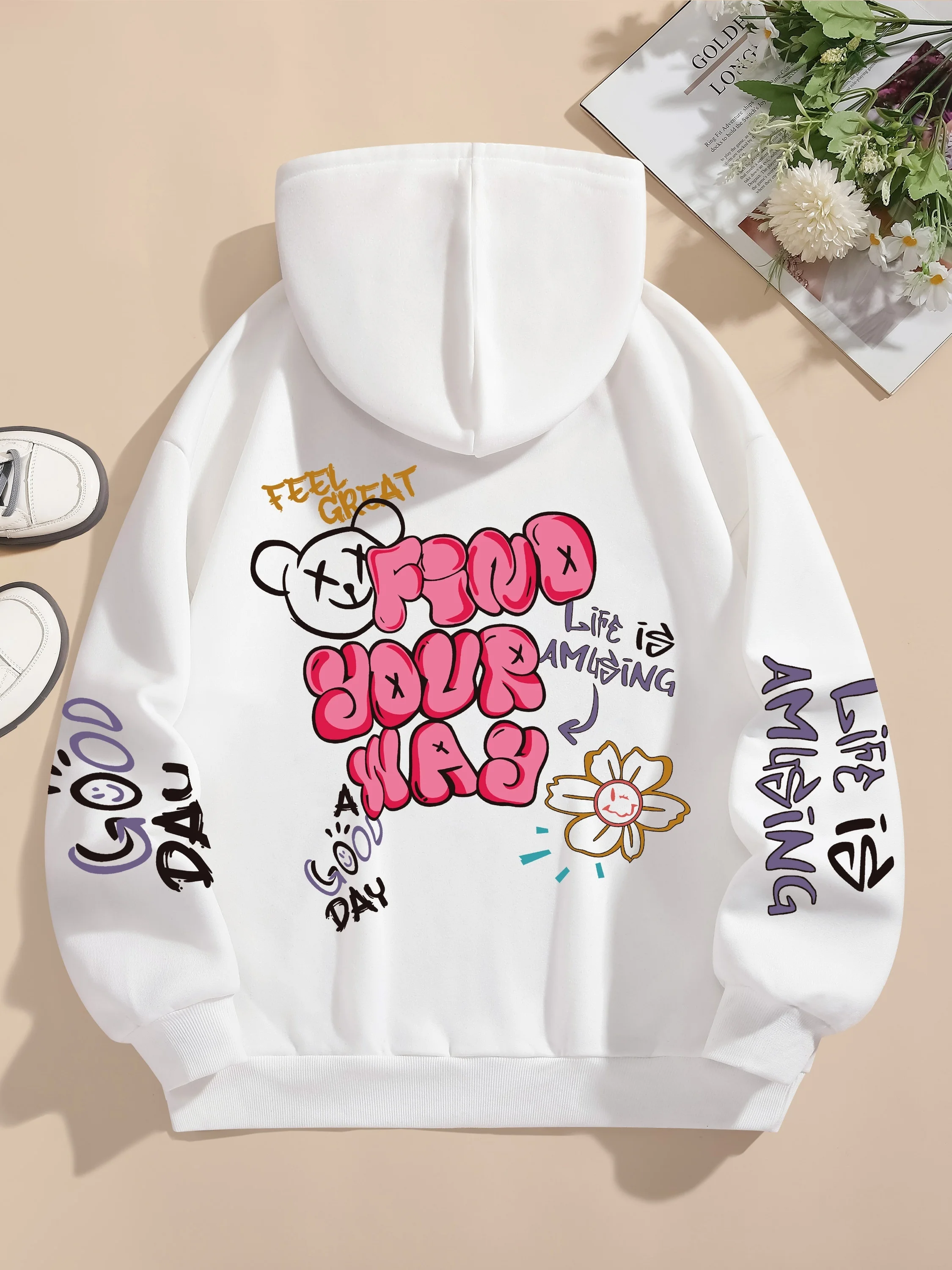 Trendy Bear Alphabet 3d Printed Kids Adults Hoodies Pullover Casual Wild Hooded Long Sleeve Tops Girl/Boy Outdoor Sweat Clothing