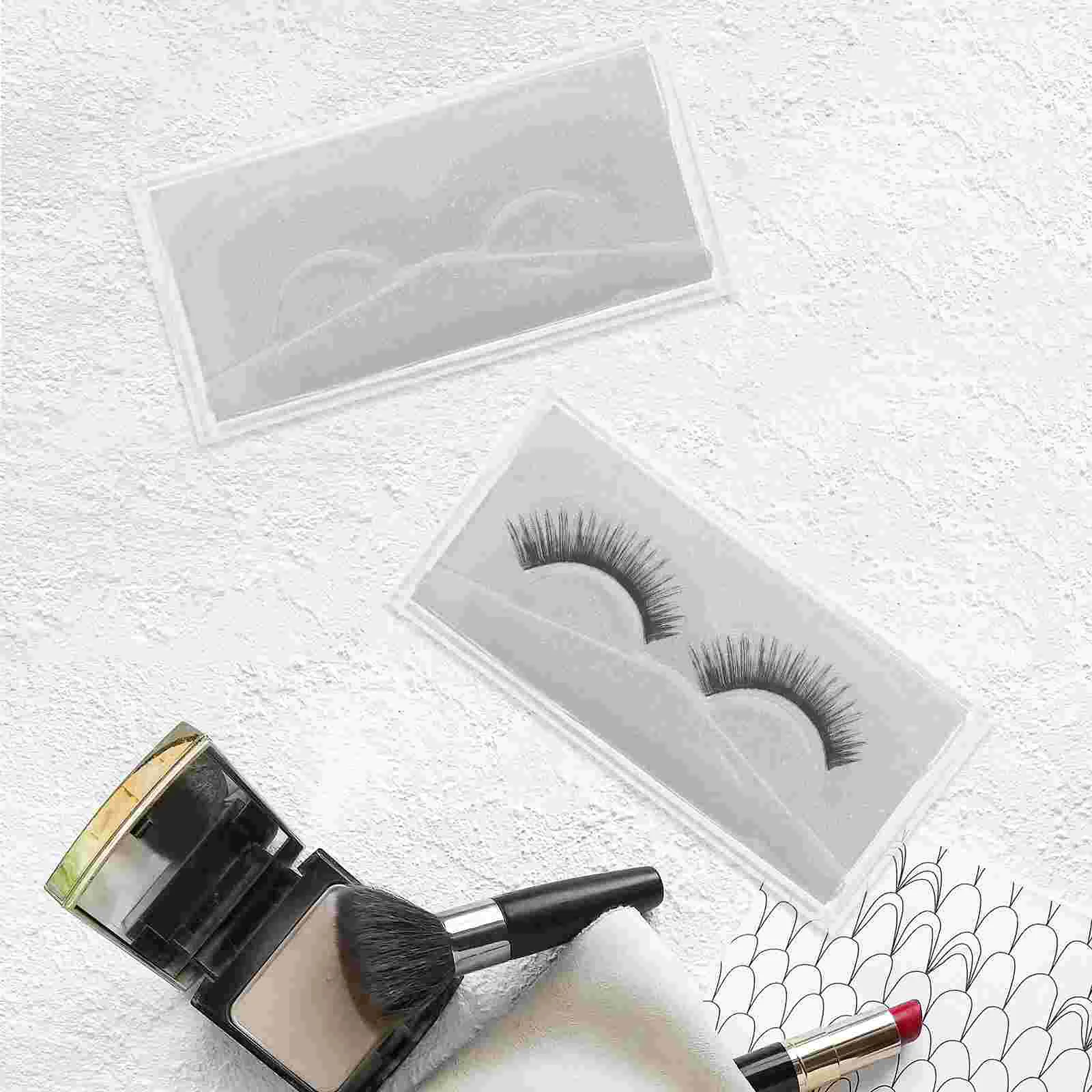 6 Pcs Transparent Eyelash Box Easy Plastic Fake Eyelashes False Empty Organizer