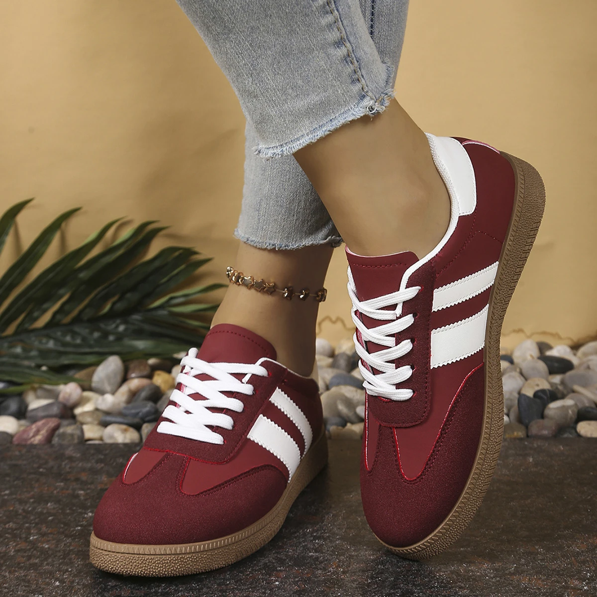 

Новая модная женская удобная противоскользящая спортивная обувь, весенне-осенняя повседневная обувь с круглым носком и неглубоким носком на плоской подошве