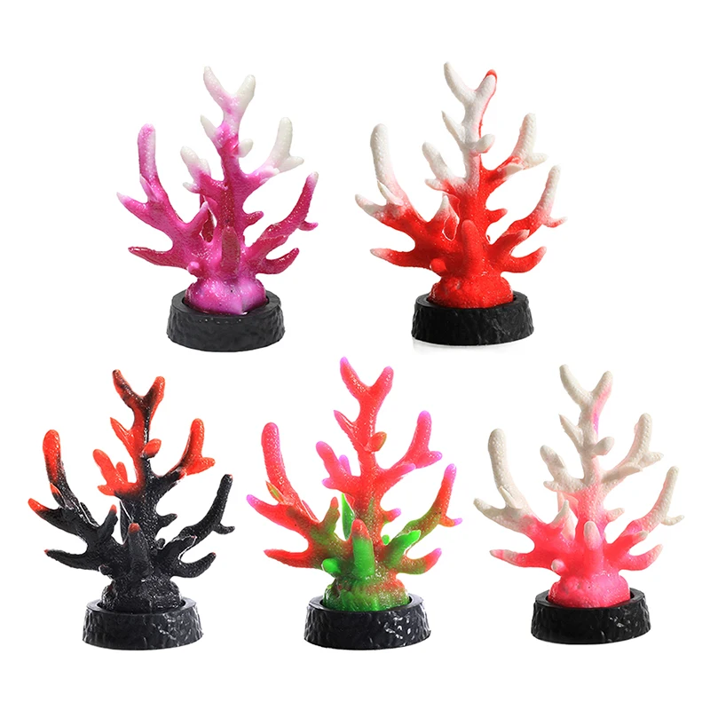 2 Pcs Creative Simulation Mini Coral Reef Aquarium Ornaments Fish Tank Decorations Home Tank Landscape Decor Accessories