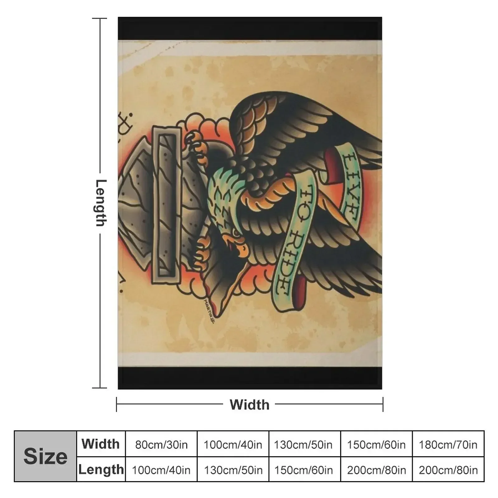 Live to ride Eagle (Horizontal Version) Throw Blanket Flannels Thins funny gift warm for winter Blankets