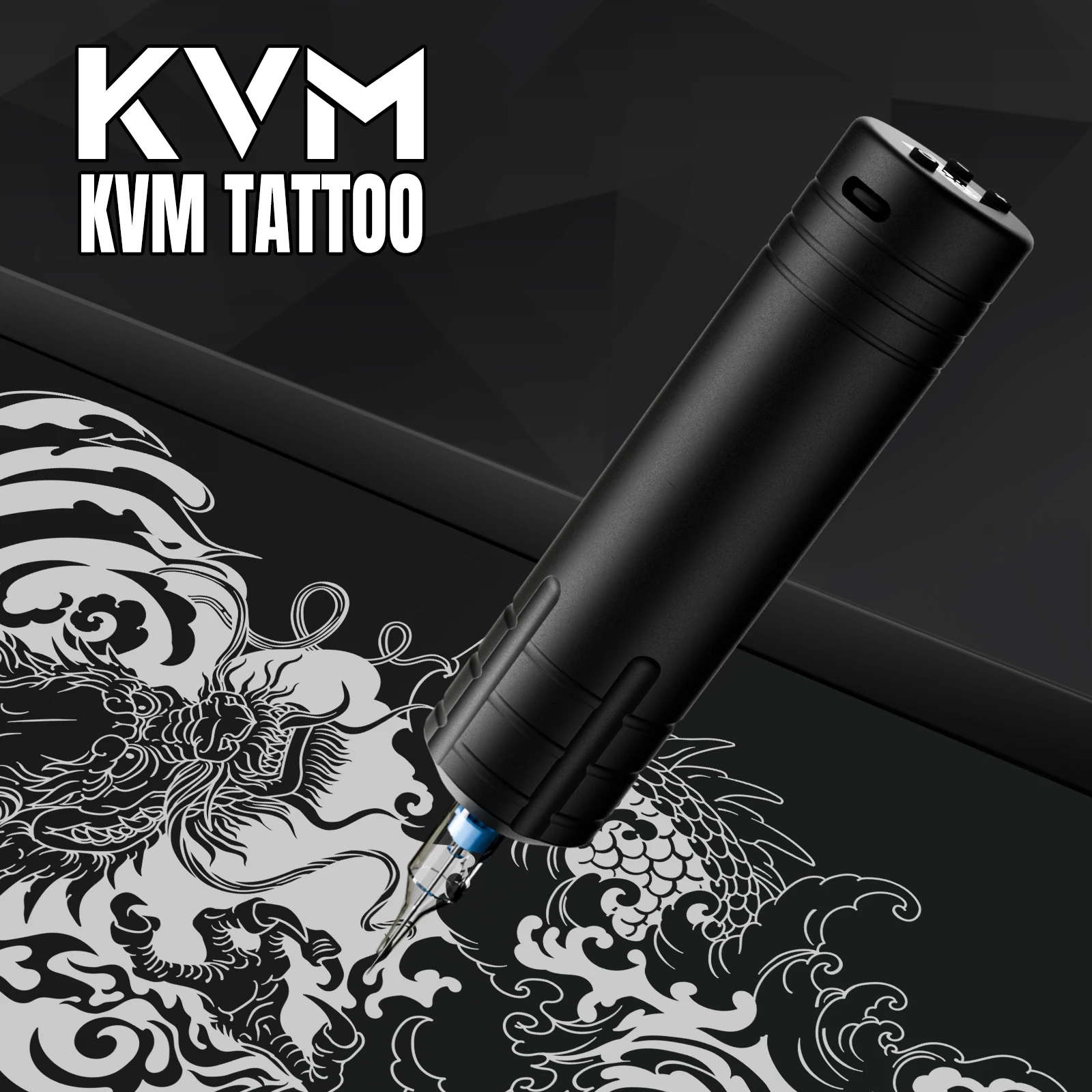 KVM Wireless Rotary Tattoo Pen 3.5MM Stroke 1500mAh Rechargeable Battery LCD Display Quiet Low Vibration Tattoo Machine
