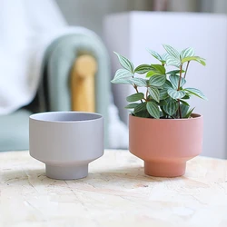 Nordic Small Decorative Brick Red Plant Pots, Cheap Home Garden, Bowl Shaped Flower Pot Decoration